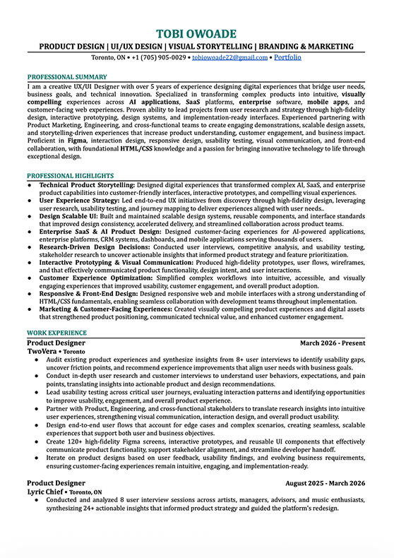 Creative Professional resume template