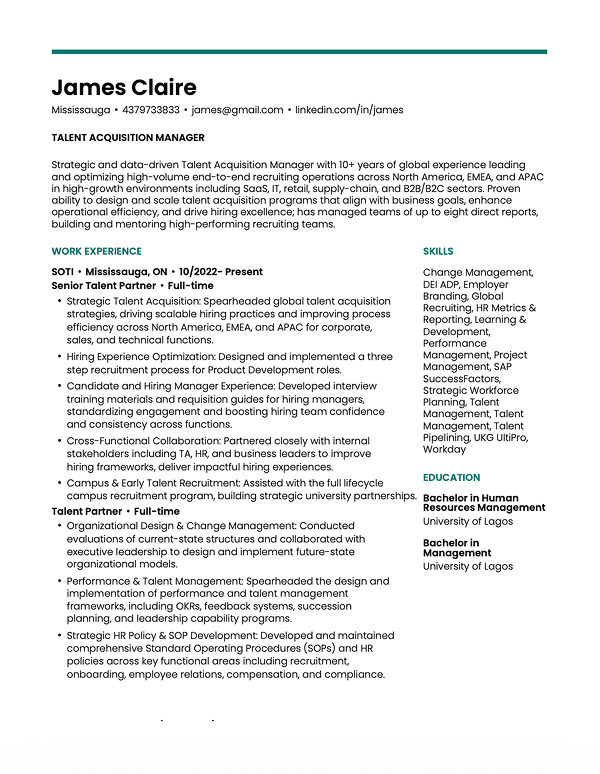 Executive Modern resume template